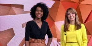 Maju Coutinho e Poliana Abritta no comando do Fantástico (Reprodução: Globo)