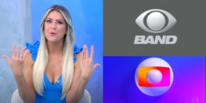 Renata Fan nos estúdios do Jogo Aberto (Reprodução: Montagem TV Foco)