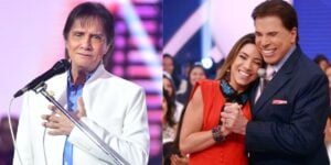 Roberto Carlos em show, Patrícia Abravanel e Silvio Santos em programa - Foto Reprodução Internet