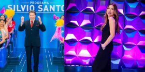 Silvio Santos e Patrícia Abravanel no Programa Silvio Santos (Reprodução: Montagem TV Foco)