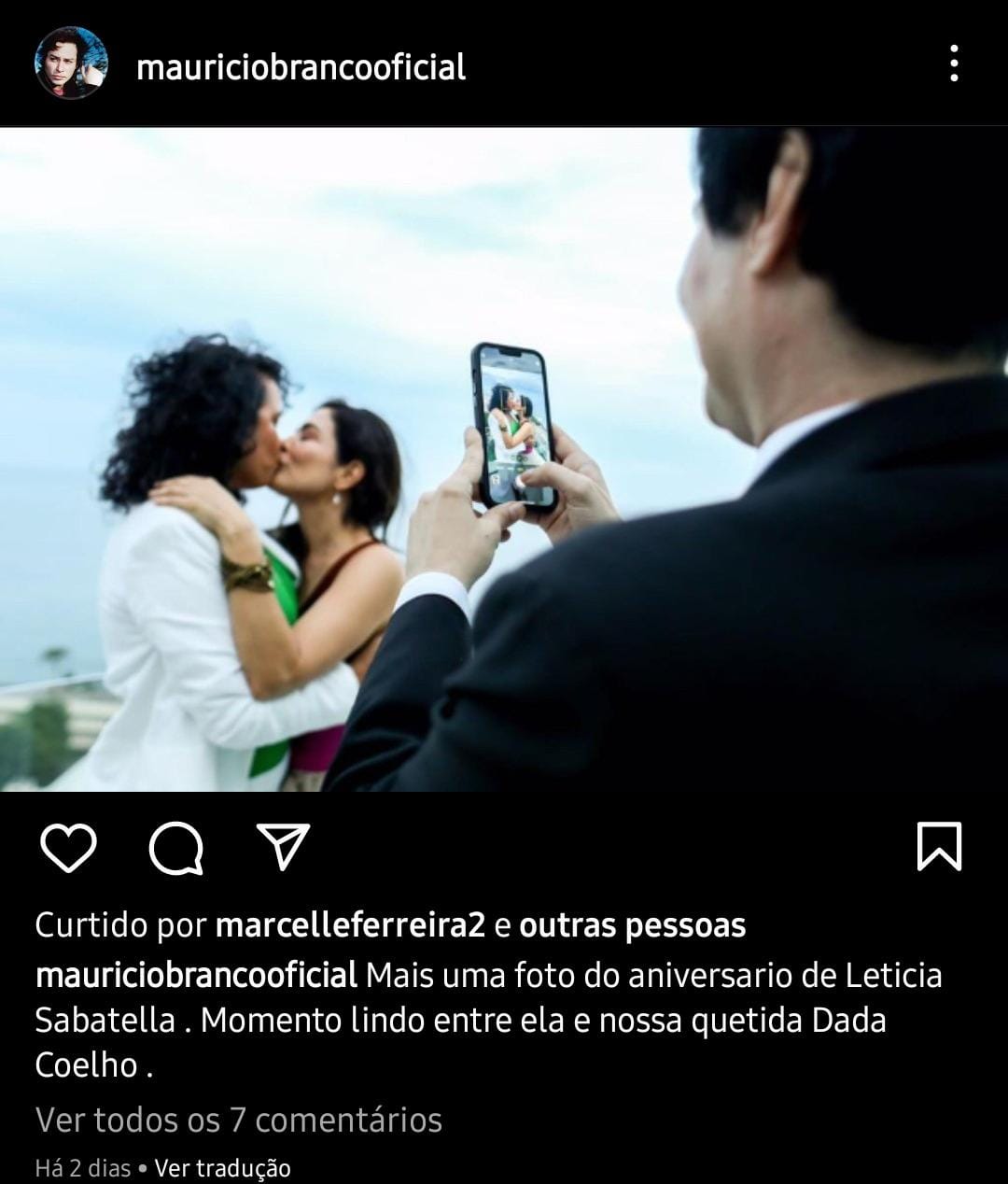 Publicação de Maurício Branco (Foto: Reprodução/ Instagram)
