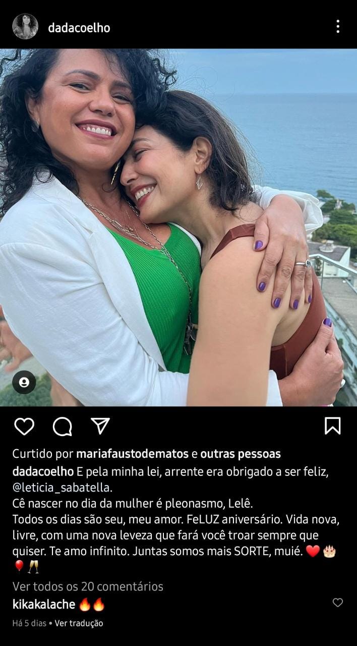 Publicação de Dadá Coelho (Foto: Reprodução/ Instagram)
