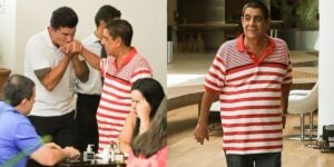 Zeca Pagodinho sendo amistoso com fãs em passeio a shopping - Foto Reprodução/Edson Aipim Agnews