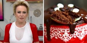 Ana Maria Braga ensinou a fazer Bolo de Caneca de Nutella. Foto: Reprodução/Globo e Ana Maria Braga