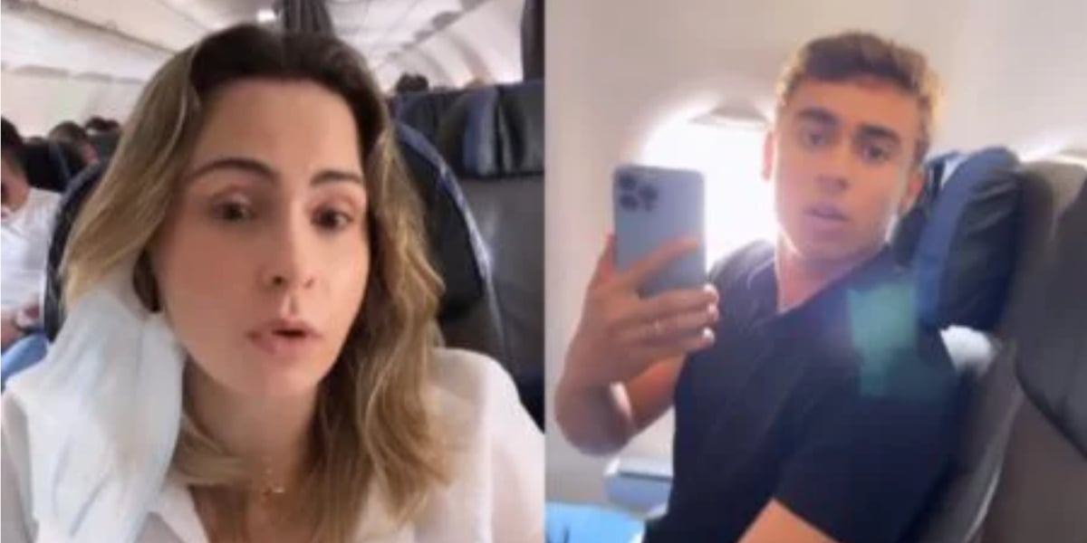 Ana Paula Renault e Nikolas Ferreira discutem em avião - Foto: Reprodução/Internet
