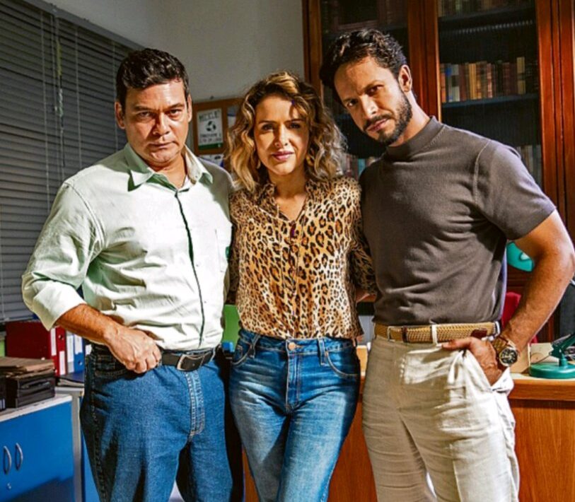 Tadeu, Gladys e Luigi em Terra e Paixão. (Foto: Reprodução / TV Globo)
