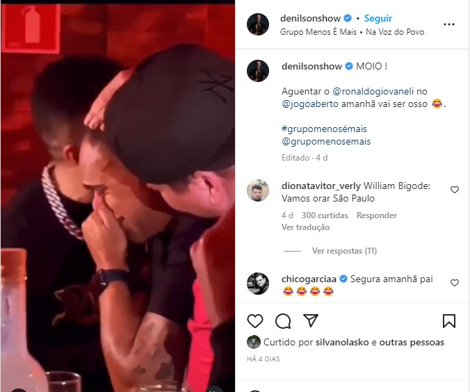 Denilson não segurou as lágrimas com Vexame do São Paulo (Foto: Reprodução)