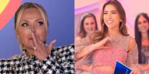 Eliana na Record e Patrícia Abravanel no Programa Silvio Santos. (Foto: Montagem / TV Foco)