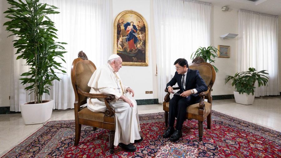 Entrevista de Jorge Fontevecchia com o Papa Francisco (Foto: Reprodução, VATICANO)