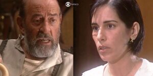 Geremias e Rafaela em cenas de O Rei do Gado (Foto: Reprodução / Globo / Montagem TV Foco)