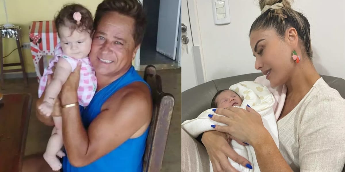 Leonardo posa ao lado da netinha e a semelhança entre eles surpreendeu (Reprodução: Instagram)