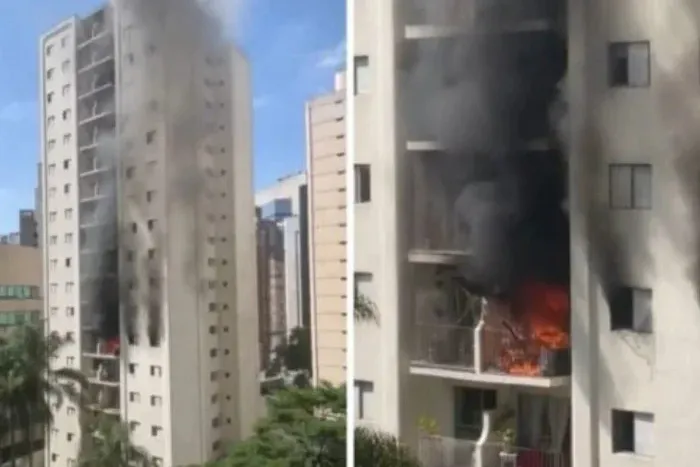 Famosa pulou de prédio que estava pegando fogo (Foto: Reprodução)
