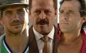 Regino (Jackson Antunes), Caxias (Carlos Vereza) e Ralf (Oscar Magrini) em O Rei do Gado (Foto: Reprodução / Globo)
