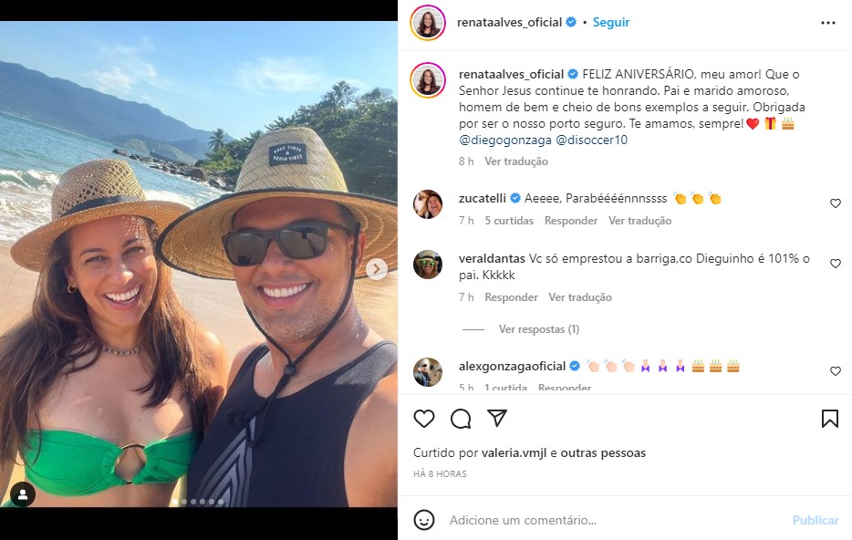 Renata Alves se declara para matido em aniversário especial nesse domingo (Foto: Reprodução)