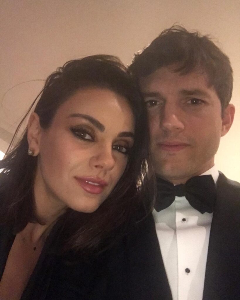 Ashton Kutcher e Mila Kunis não deixarão herança. Foto: Reprodução/Instagram