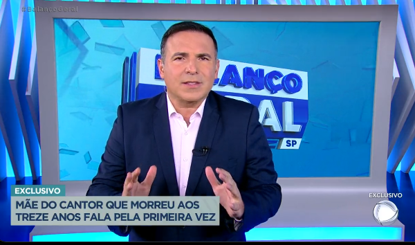 Gottino se emociona com o caso de Arthur Singer no "Balanço Geral" (Foto Reprodução/Internet)