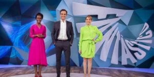 Tadeu Schmidt, Poliana Abritta e Maju Coutinho no Fantástico - Foto Reprodução TVGlobo