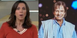 Ana Paula Araújo no Bom Dia Brasil e Roberto Carlos (Fotos: Reproduções / Globo / Rafael Strabelli)