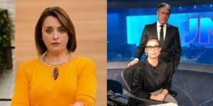 Catia Fonseca e William Bonner ao lado de Renata Vasconcellos no 'Jornal Nacional' (Foto: Reprodução/ Internet)