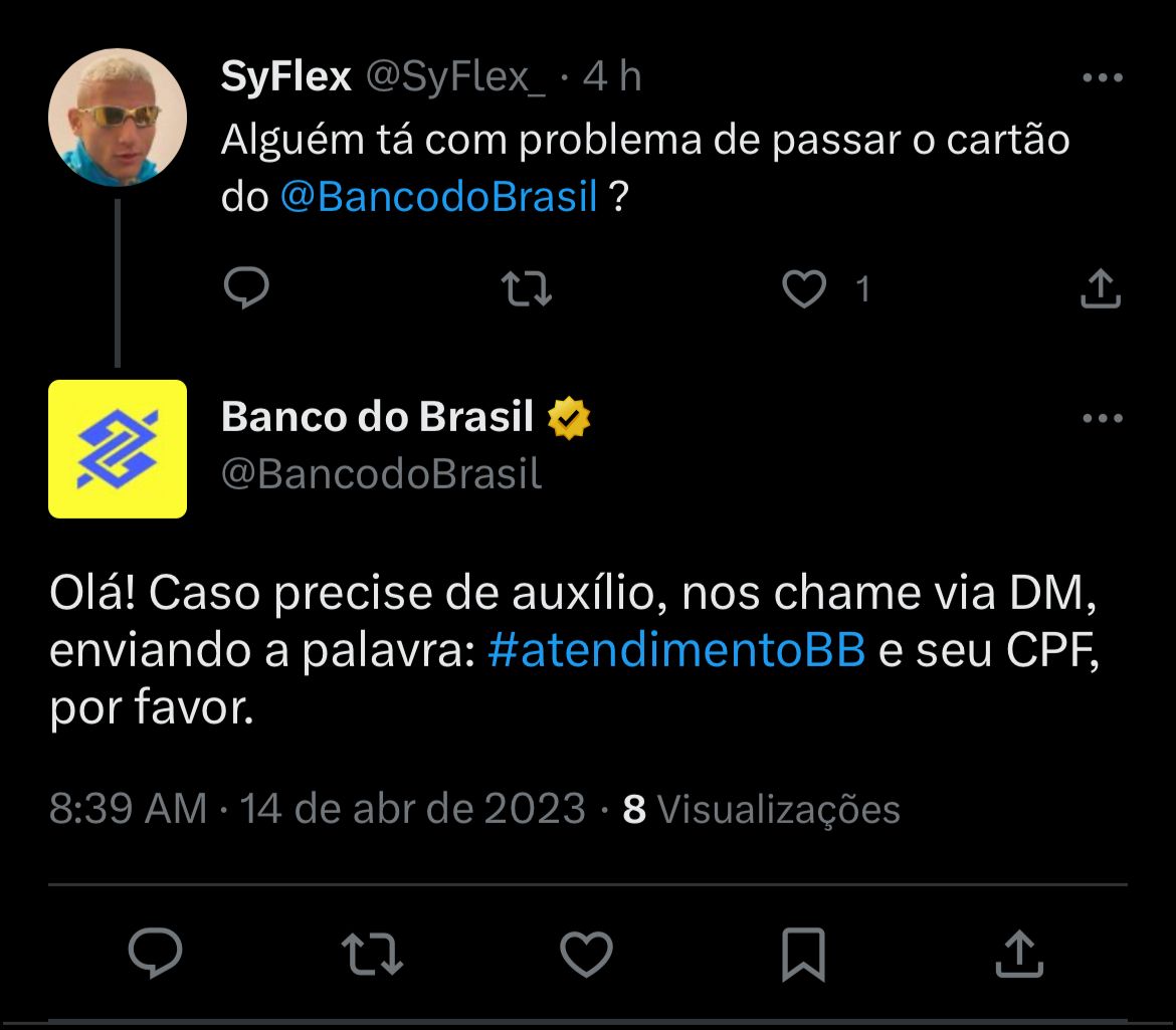 Clientes do Banco do Brasil estão revoltados com situações que estão enfrentando nesta sexta-feira (14) - Foto Reprodução Twitter