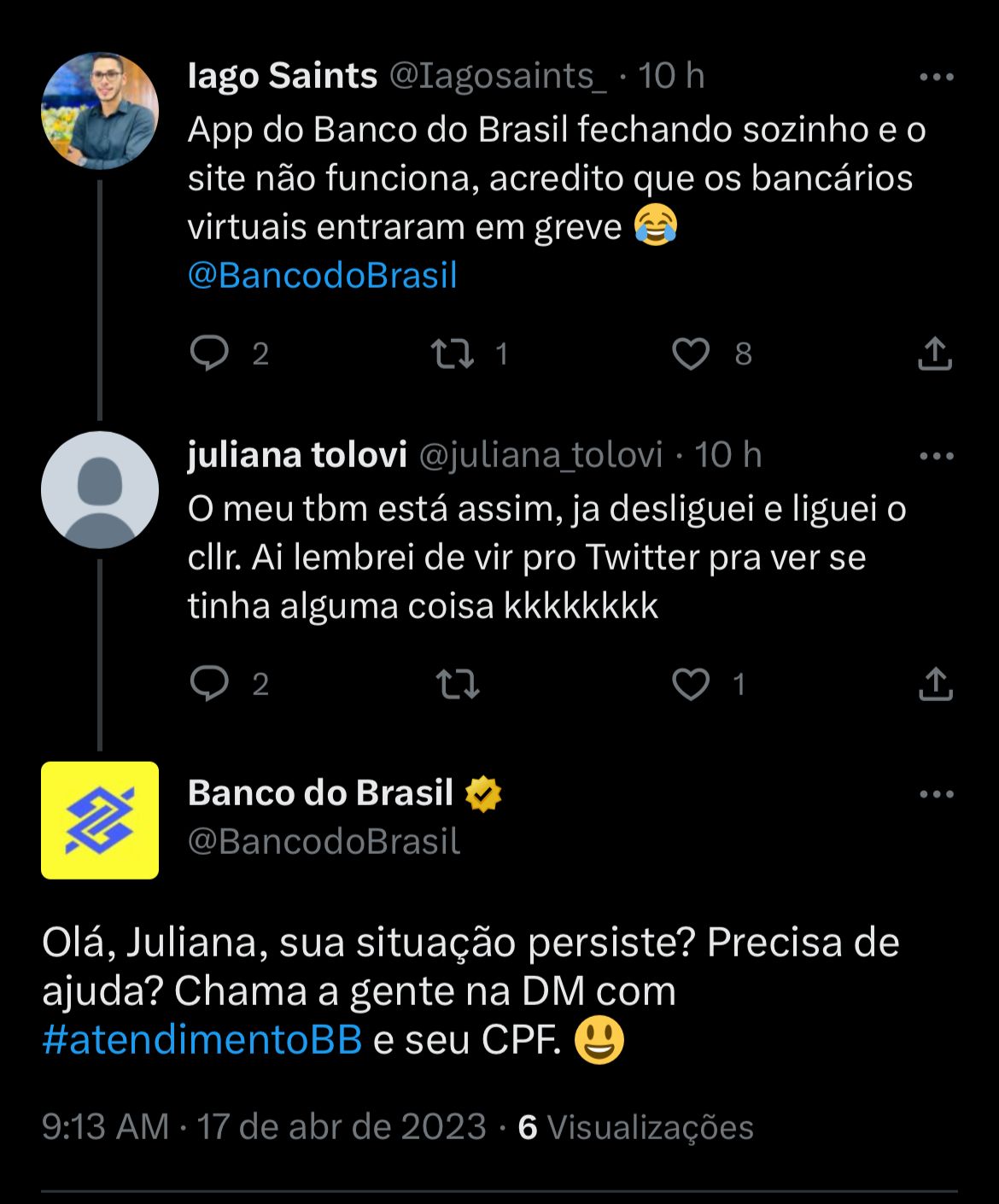 Clientes estão enfurecidos com situação envolvendo o Banco do Brasil - Foto Reprodução Twitter