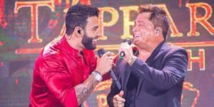 Gusttavo Lima e Leonardo em show - Foto Reprodução Internet