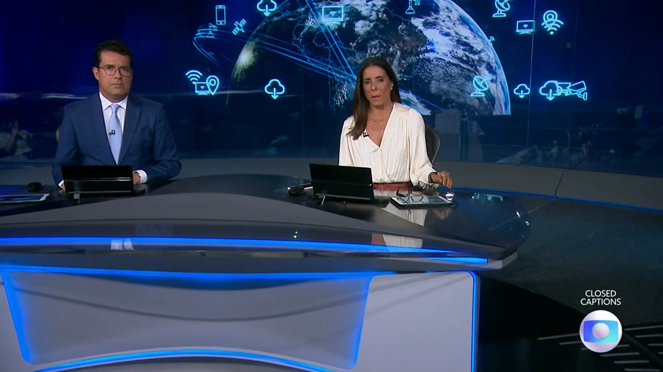Mônica teixeira e André Trigueiro no Jornal nacional - Foto ReproduçãoGlobo