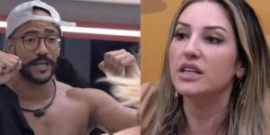 Os participantes Alface e Amanda, do BBB23 - Foto Montagem TVFoco