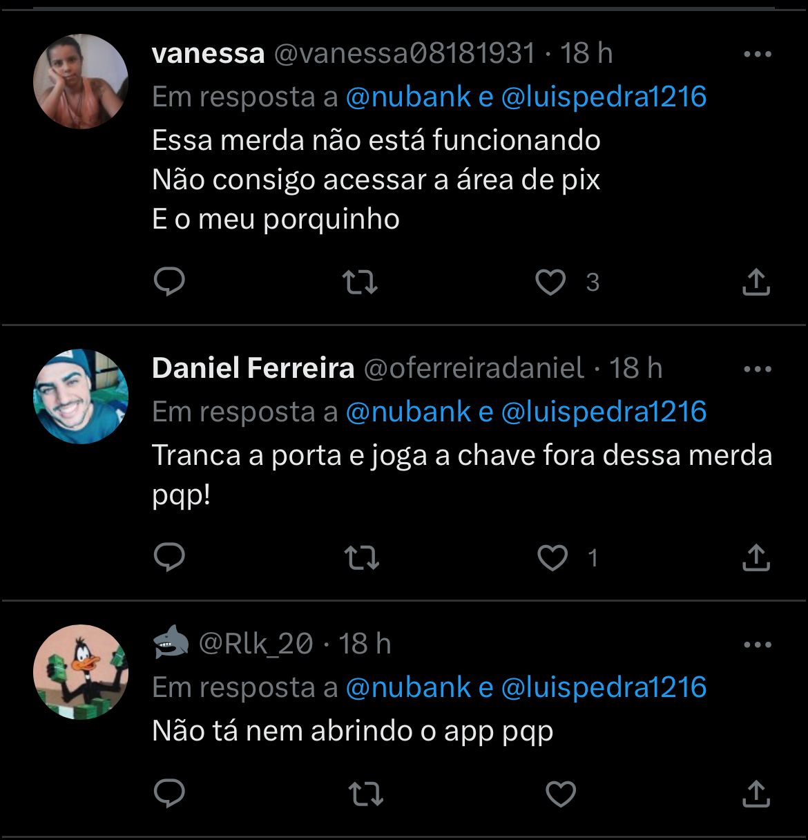 Situação do Nubank está enfurecendo clientes nesta terça-feira (11) - Foto Reprodução twitter