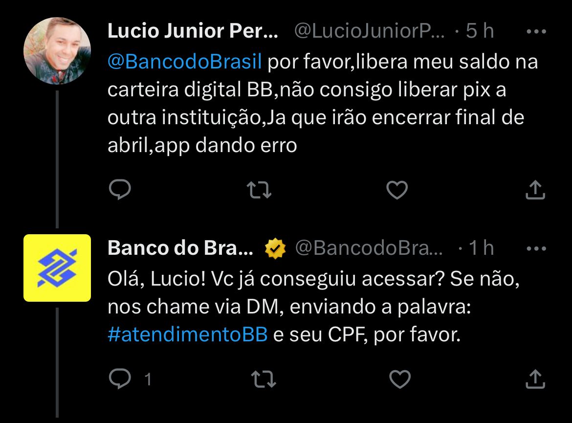 Clientes do Banco do Brasil estão revoltados com situações que estão enfrentando nesta sexta-feira (14) - Foto Reprodução Twitter