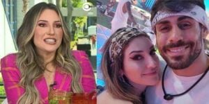 Amanda no Mais Você e ao lado de Cara de Sapato no BBB23 (Foto: Reprodução / Globo)