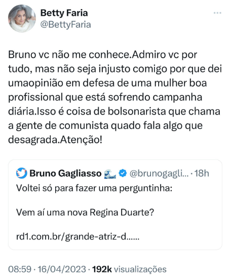 Atriz decidiu rebater o marido de Giovanna Ewbank (Foto: Reprodução/ Twitter)