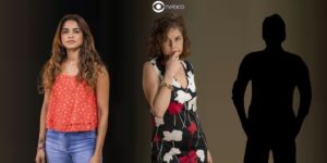 Brisa, Núbia e Homem misterioso em Travessia (Foto: Reprodução / Globo / Montagem TV Foco)