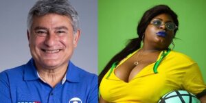 Cléber Machado confundiu jogador com Jojo Todynho (Foto: Montagem)