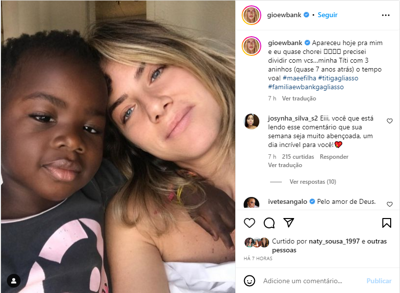Gio Ewbank ao lado da filha - Foto: Reprodução/Instagram