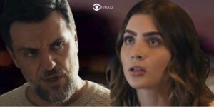 Chiara e Moretti em cenas de Travessia (Foto: Reprodução / Globo / Montagem TV Foco)