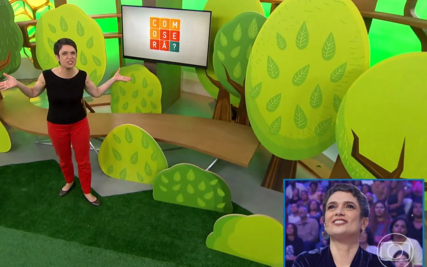 Sandra Annenberg se emociona no Domingão com Huck (Foto: Reprodução)