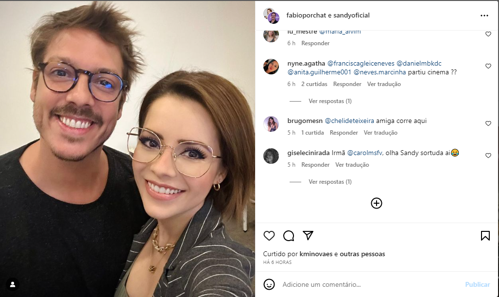 Sandy faz anúncio com Fábio Porchat - Foto: Reprodução/Instagram