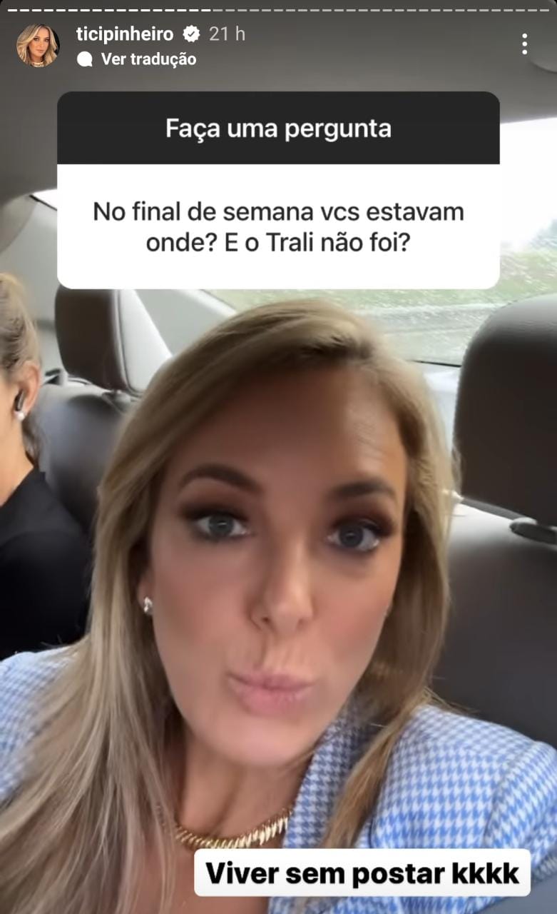 A apresentadora revelou que César Tralli não gosta de tirar fotos (Reprodução: Instagram)