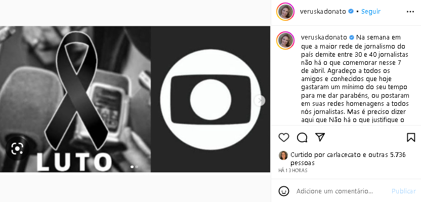 Ex-apresentadora da Globo detonou onda de demissões do canal 