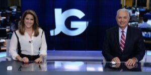 Christiane Pelajo e William Waack no Jornal da Globo (Reprodução - Globo)