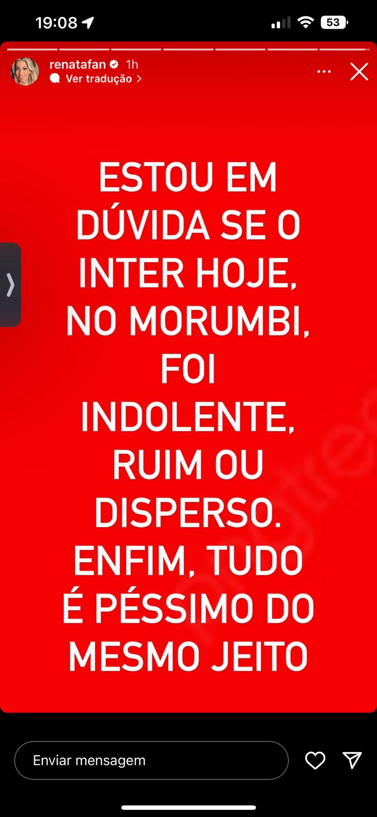 Apresentadora se mostrou revoltada nas redes sociais (Foto: Reprodução/ Instagram) Apresentadora se mostrou revoltada nas redes sociais (Foto: Reprodução/ Instagram)