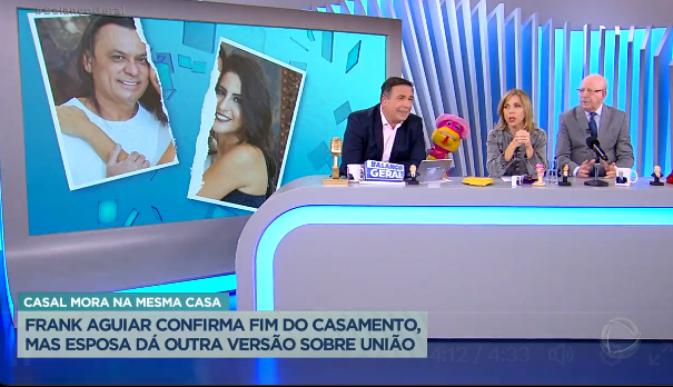 Gottino, Keila Jimenez e Lombardi na bancada de “A Hora da Venenosa”, no Balanço Geral, na Record (Foto Reprodução/Twitter)
