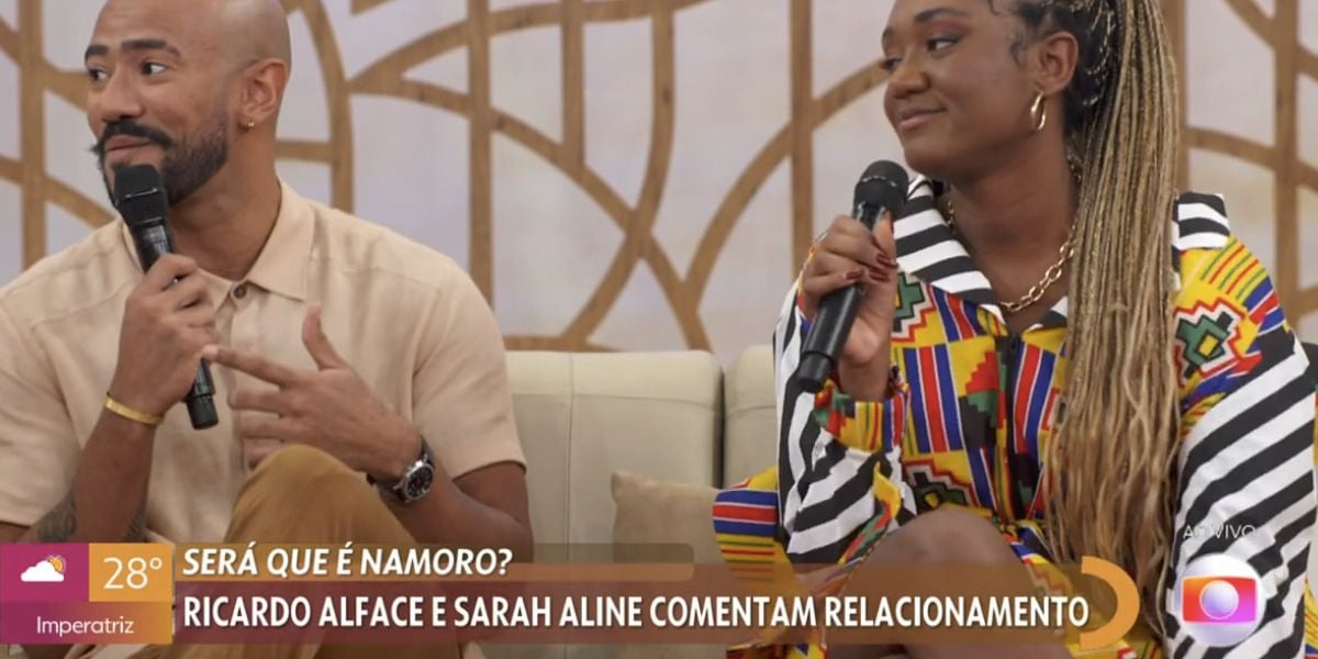 Aline e Ricardo Alface no Encontro (Foto: Reprodução / Globo)