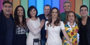 Ana Furtado, André Marques, Cissa Guimarães, Patrícia Poeta, Tiago Leifert e Zeca Camargo (Foto: Reprodução / Globo)
