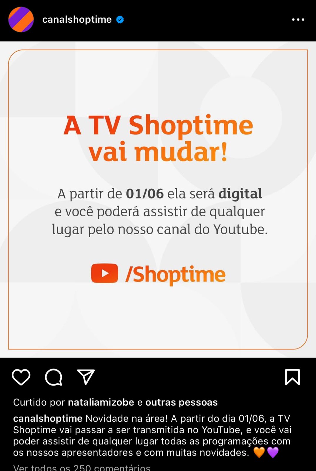 Canal anuncia o fim das suas transmissões - Foto Reprodução Instagram