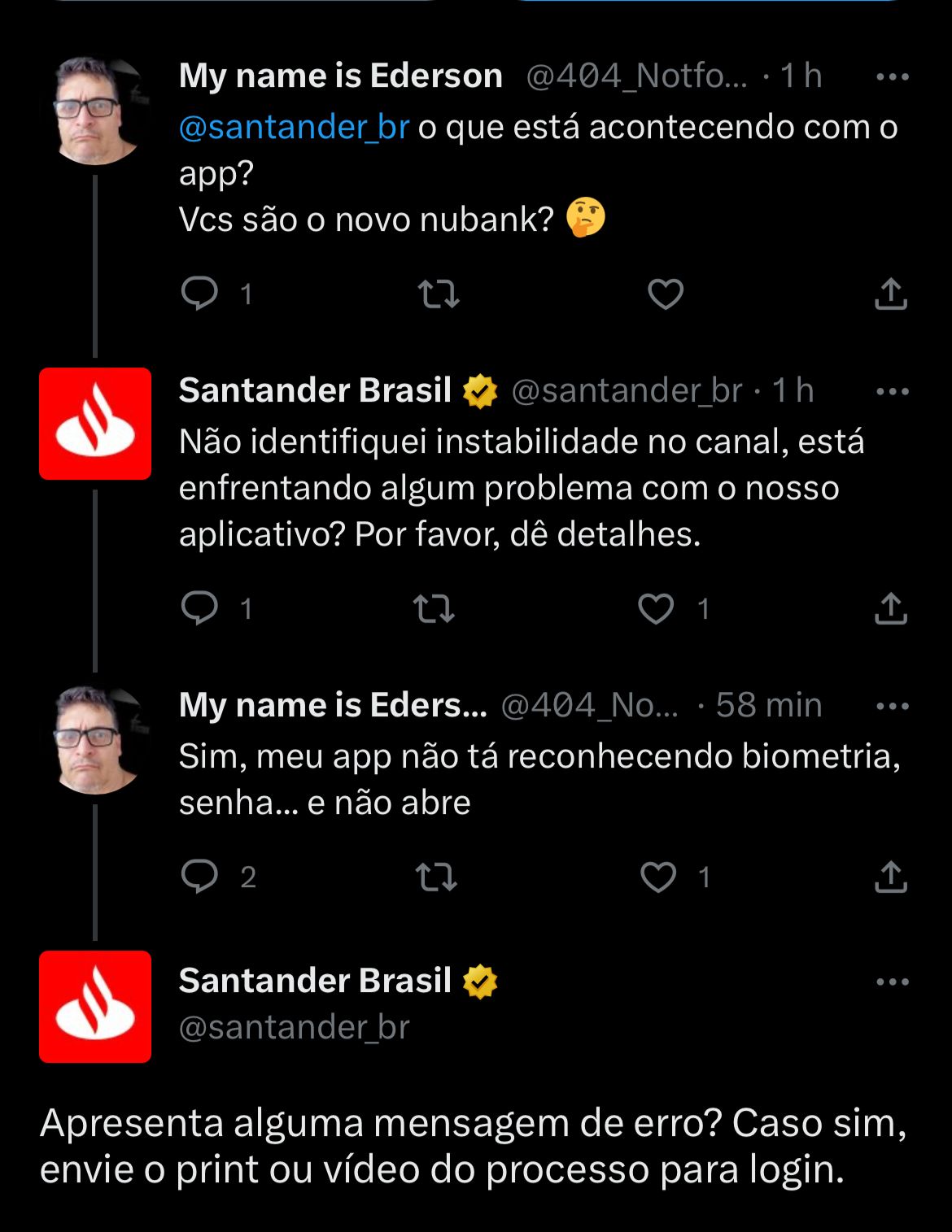 Clientes do Santander estão enfurecidos com situação nesta terça-feira, 2 - Foto Reprodução Twitter Clientes do Santander estão enfurecidos com situação nesta terça-feira, 2 - Foto Reprodução Twitter
