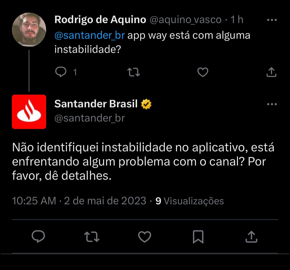 Clientes do Santander estão enfurecidos com situação nesta terça-feira, 2 - Foto Reprodução Twitter Clientes do Santander estão enfurecidos com situação nesta terça-feira, 2 - Foto Reprodução Twitter