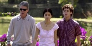 Leonardo Miggiorin com José Mayer e Mel Lisboa - Foto Reprodução TVGlobo