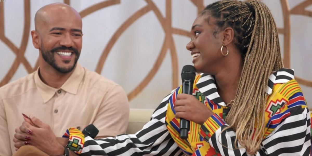 Ricardo Alface e Aline no Encontro (Foto: Reprodução / Globo)